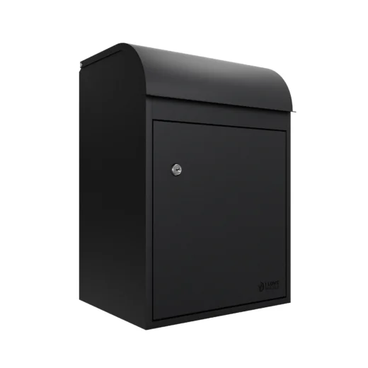 Fulham Medium Front Access Wall Mountable Secure Parcel Box - Black