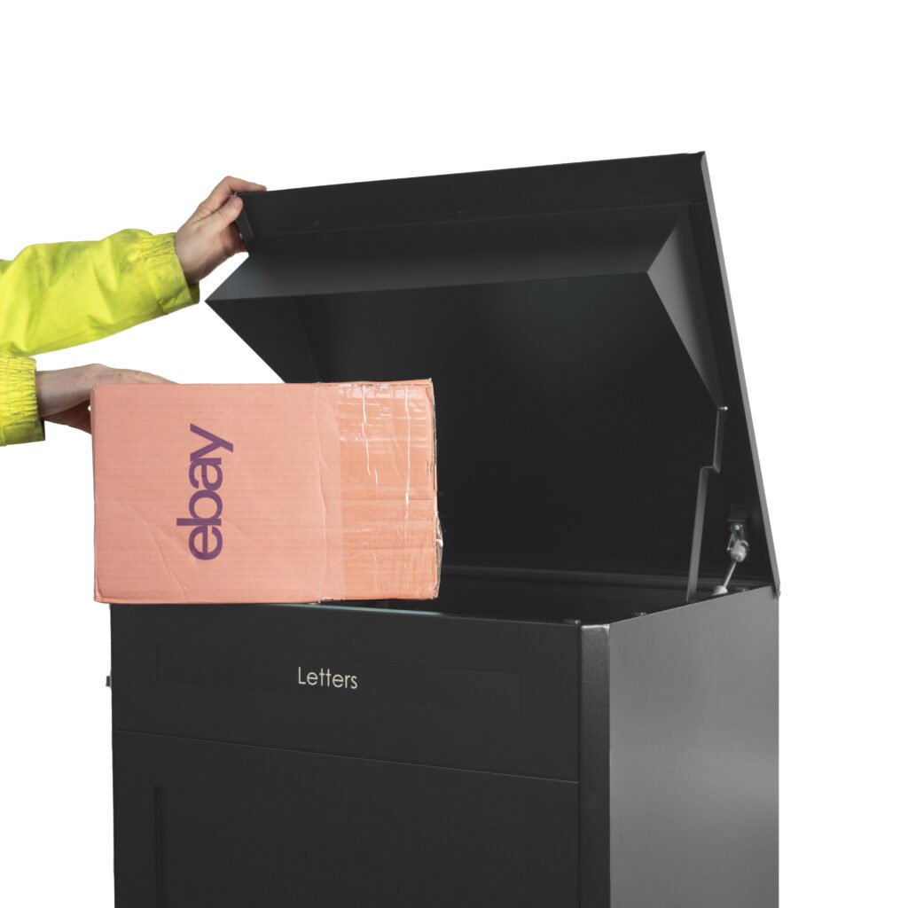 Extra Large Parcel Drop Box Front or Rear Access: Black