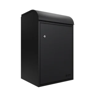 Fulham Large Front Access Wall Mountable Secure Parcel Box - Black
