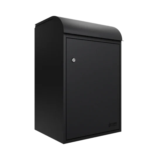 Fulham Large Front Access Wall Mountable Secure Parcel Box - Black