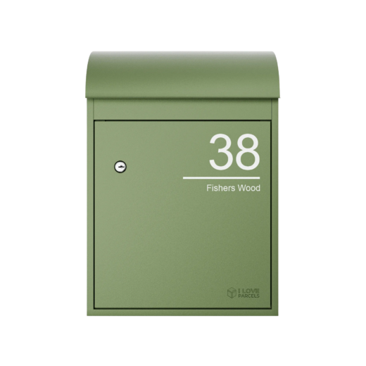 Fulham Personalised Medium Wall Mountable Parcel Box - Green