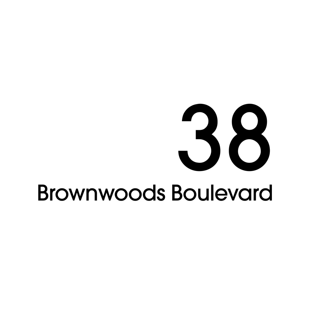 D2 Address Decal Sticker - Large in black and number on the right