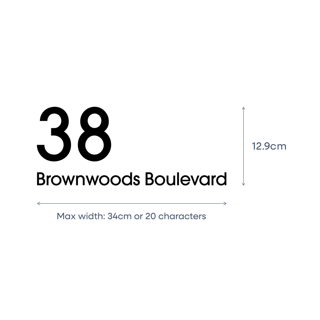 D2 Address Decal Sticker - Large dimensions