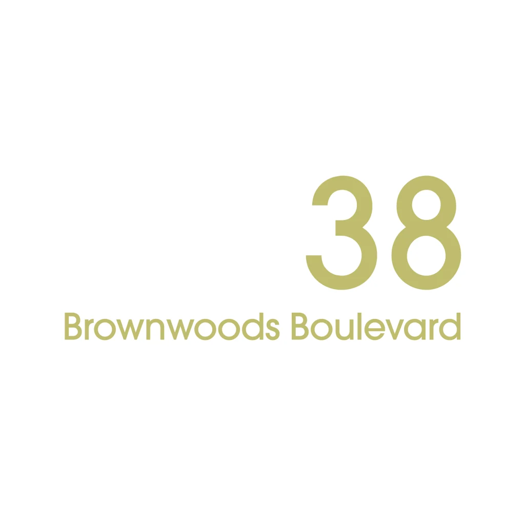 D2 Address Decal Sticker - Large in gold and number on the right