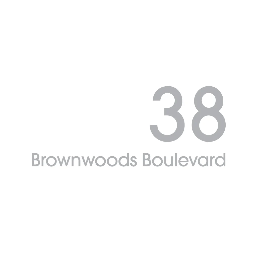 D2 Address Decal Sticker - Large in silver and number on the right
