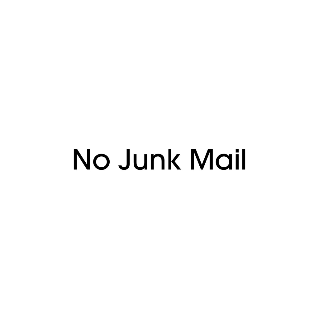 D10 - No Junk Mail Decal Sticker in black