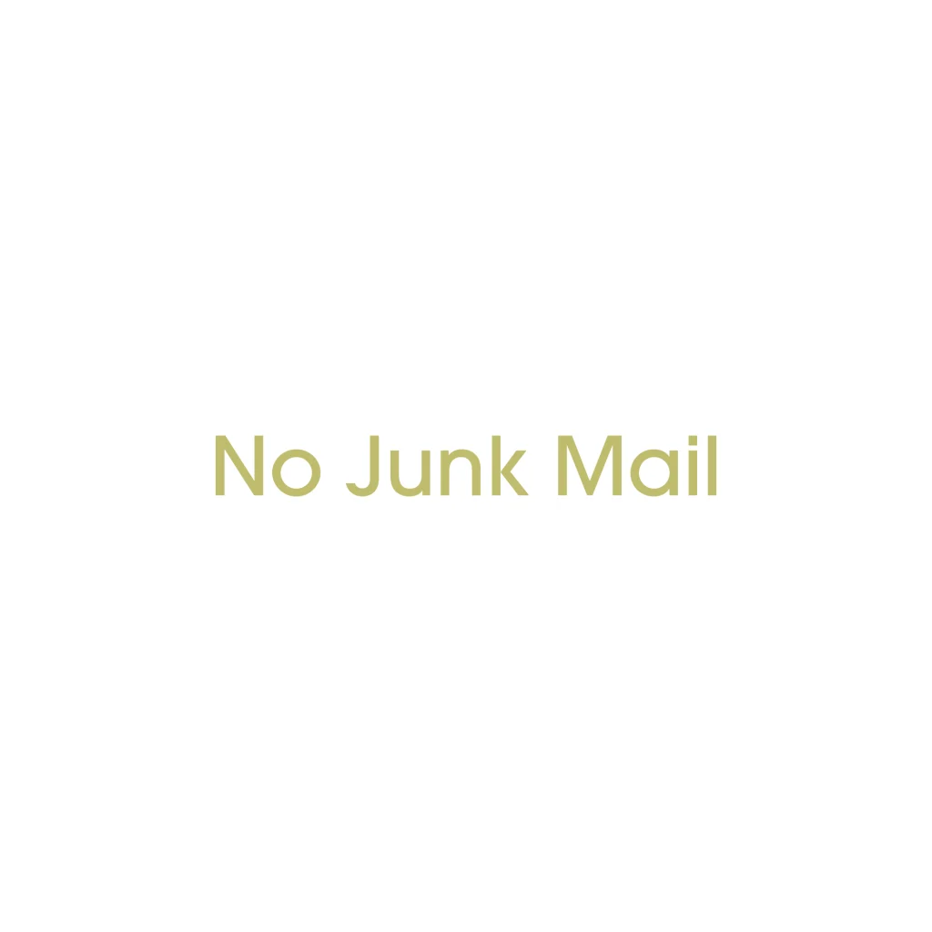 D10 - No Junk Mail Decal Sticker in gold