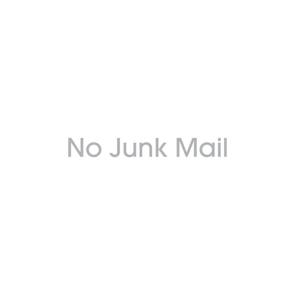 D10 - No Junk Mail Decal Sticker in silver