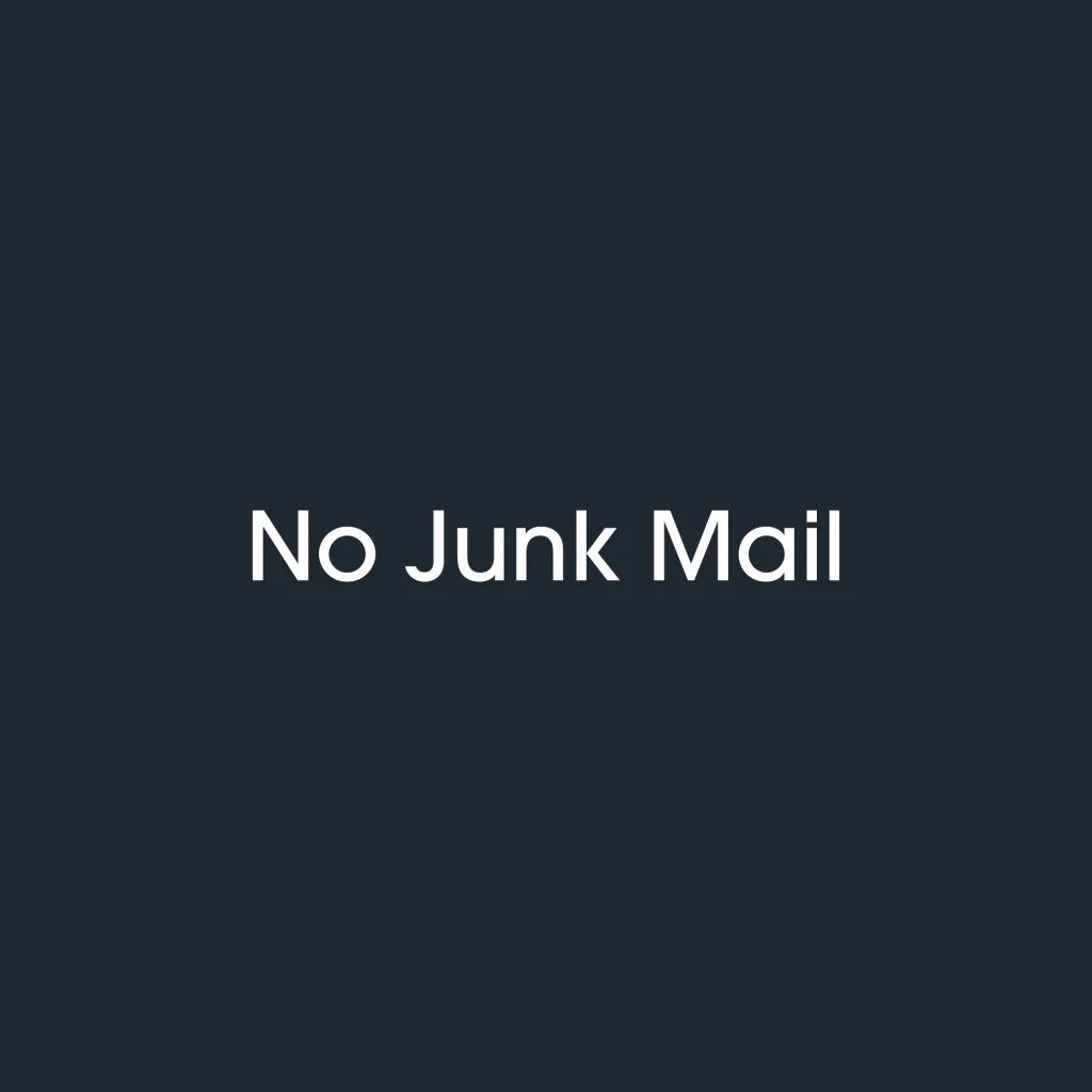 D10 - No Junk Mail Decal Sticker in white