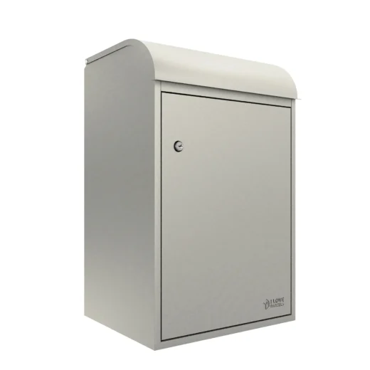 Fulham Large Front Access Wall Mountable Secure Parcel Box - Pebble