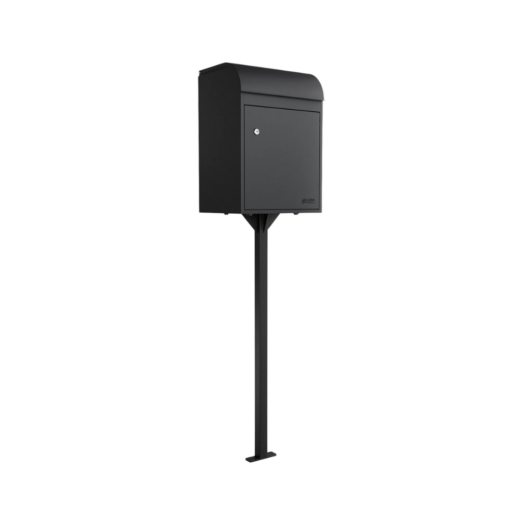 Fulham Black Medium Post Mounted Parcel Box