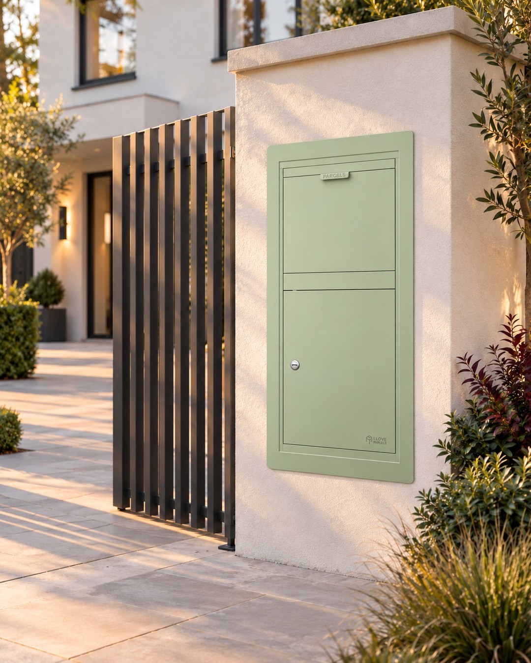 Shown here in Pale Green, the Manhattan Built-In Parcel Box brings a softer finish to a contemporary gated entrance. Built into the…
