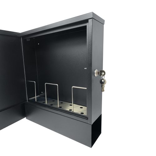 Open modern Letterbox with Newspaper Holder - Black