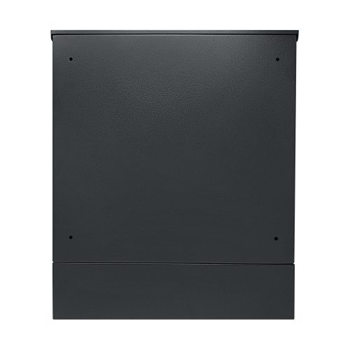 Modern Letterbox with Newspaper Holder - Black, back view