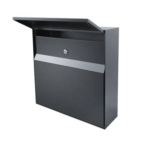 Manilla Wall Mounted Letterbox - Anthracite side view