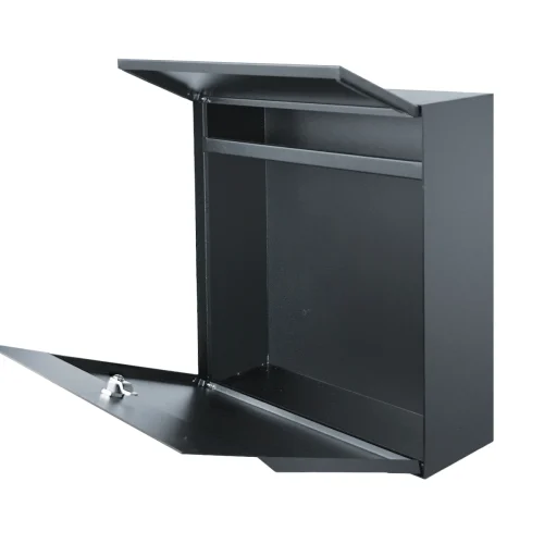 Manilla Wall Mounted Letterbox - Anthracite side view