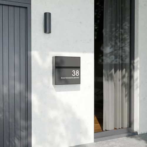 Manilla Letterbox Modern House Grey B