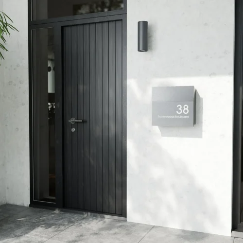 Mayfair Letterbox Modern House Stainless Steel View A