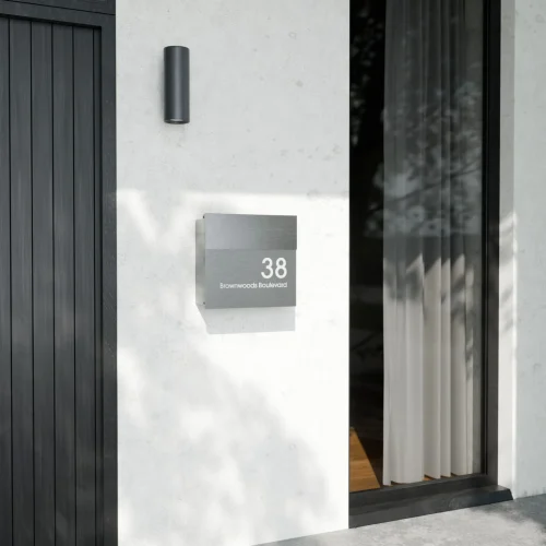Mayfair Letterbox Modern House Stainless Steel View B