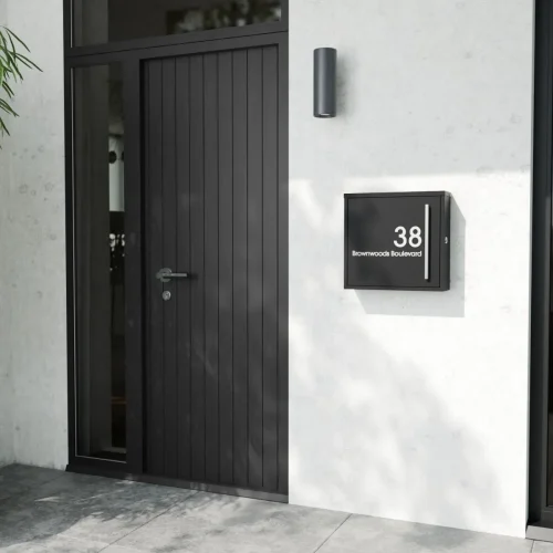 Milan 8188 Letterbox Modern House Black A