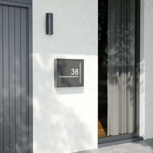 Milan 8188 Letterbox Modern House Grey B