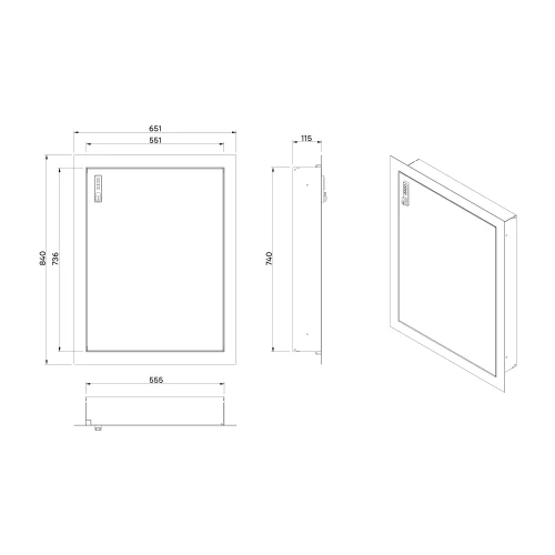 Windsor Large Tech Drawing Rear
